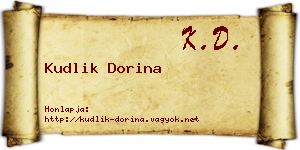Kudlik Dorina névjegykártya